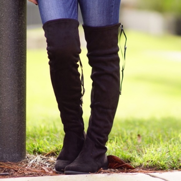 Black Thigh High Boots - Picture 2 of 4